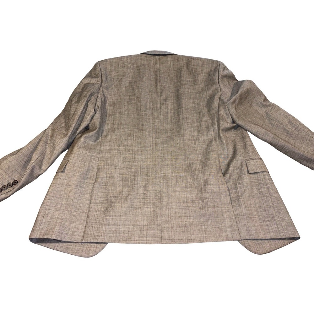 Egara Suit Mens 44R Gray 2 Button 100% Wool Peak Lapel Pants 34x28 Slim Fit - Picture 6 of 12